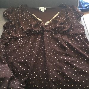 Brown and cream maternity blouse (large)